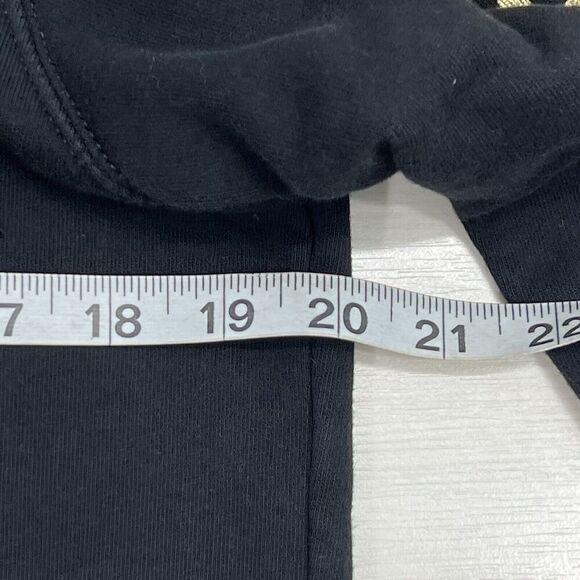 True Religion Hoodie Mens Small Black Gold Chain Spell Out Sleeves Full Zip - Picture 9 of 12